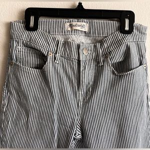 Madewell Pinstripe Skinny Jeans Blue and White Size 26